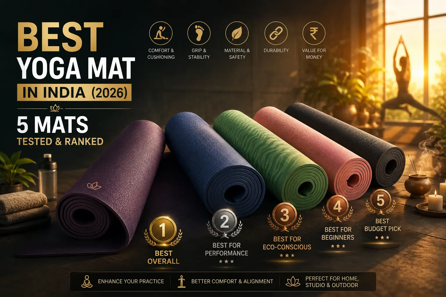 Best Yoga Mat in India (2026): 5 Mats Tested & Ranked